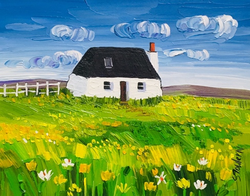 'Cottage and Summer Machair Tiree' by artist Sheila Fowler